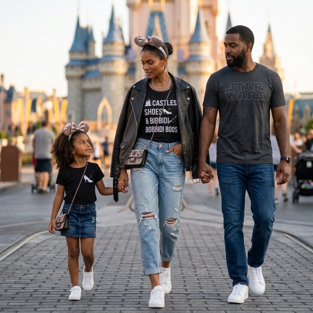 Disney World Graphic Tee Shirt XS Cinderella Castle Magic Travel Disneyland